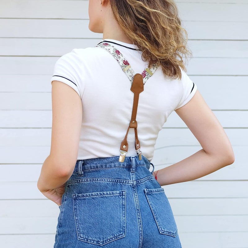 Action Ward Store Women's Suspenders - 1" Width - Y Back 4 Clip Skinny Ladies Suspenders - Image 3